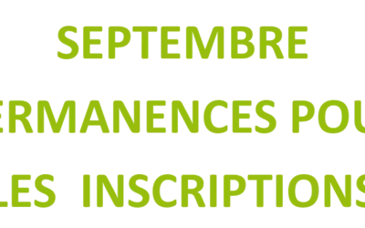 Permanences par les bénévoles du 04 au 30 septembre
