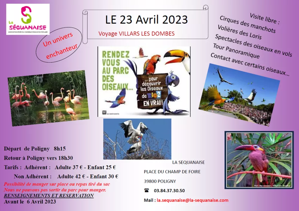 Sortie - Parc des Oiseaux de Villars-les-Dombes
